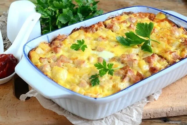 Картофельная запеканка с индейкой